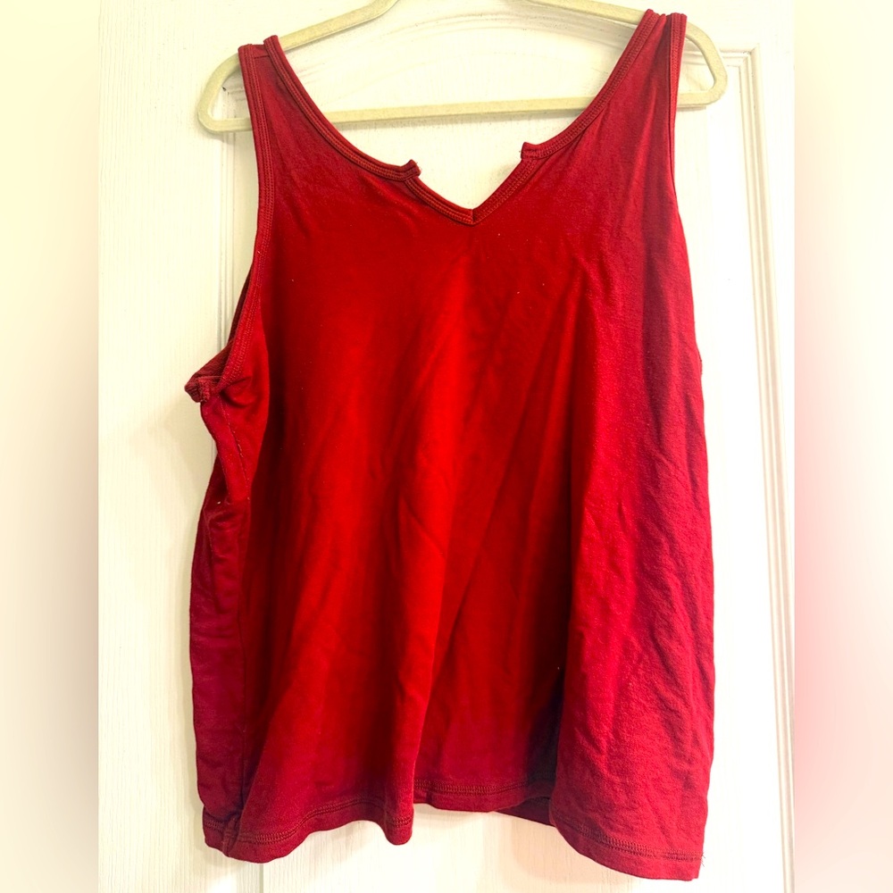 Torrid Red Dream Fleece Plush Notch Front Sleep Lounge Tank Top - size 1